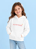 Unisex White Hoodie – Cute Dog Print Full-Sleeve Hooded Sweatshirt