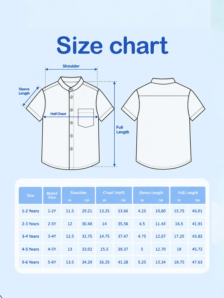 Boys White Cotton Mandarin Collar Shirt – Short Sleeve Casual Shirt