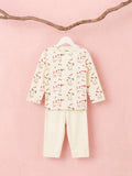 Organic Cotton Unisex Baby Co-ord Set – Soft Breathable Dog Print Full Sleeve T-shirt & Pyjama for Infants