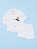 Light Organic Cotton White Shirt & White Shorts Co-ord Set