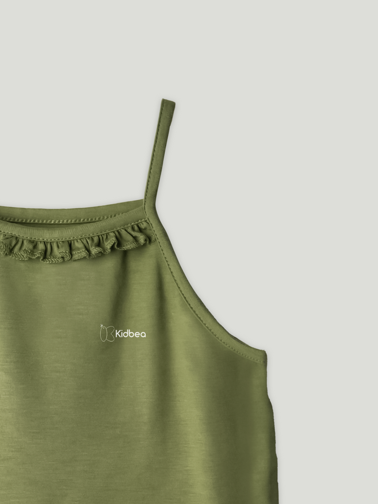 Olive Green Bamboo Camisole for Girls – Soft, Lightweight & Breathable