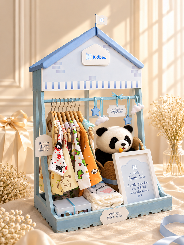 Sweetest Beginning New Born - Premium Customizable Baby Gift Hamper – Rompers, Co-ord Sets, Jhablas, Bamboo Blankets & More