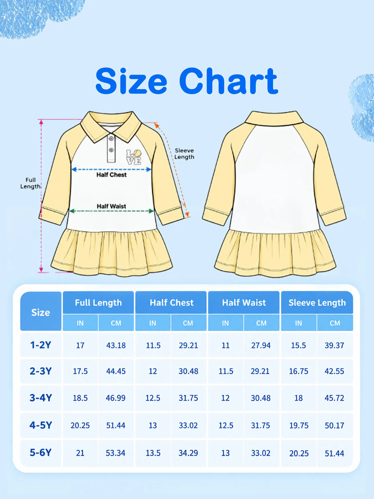 BambooTEC™ Bamboo Girls Frock – Yellow & White Love Graphic Full-Sleeve Dress