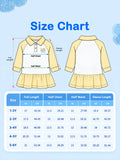 BambooTEC™ Bamboo Girls Frock – Yellow & White Love Graphic Full-Sleeve Dress