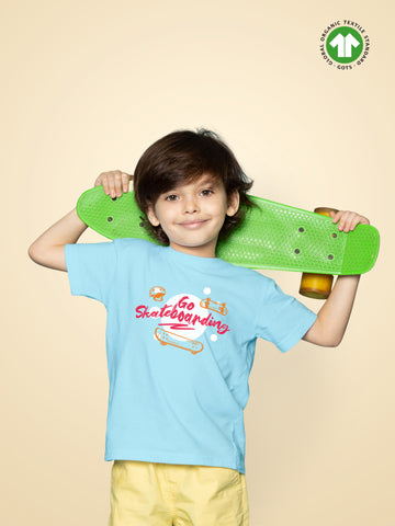 Kidbea 100% bamboo fabric boys fancy t - shirt | Go Skateboarding T-shirt