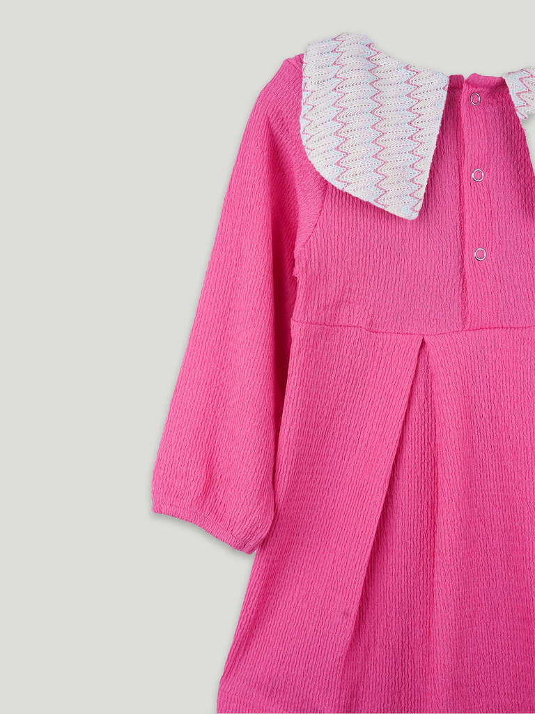 Baby Girl Pink Full Sleeve Cotton Frock