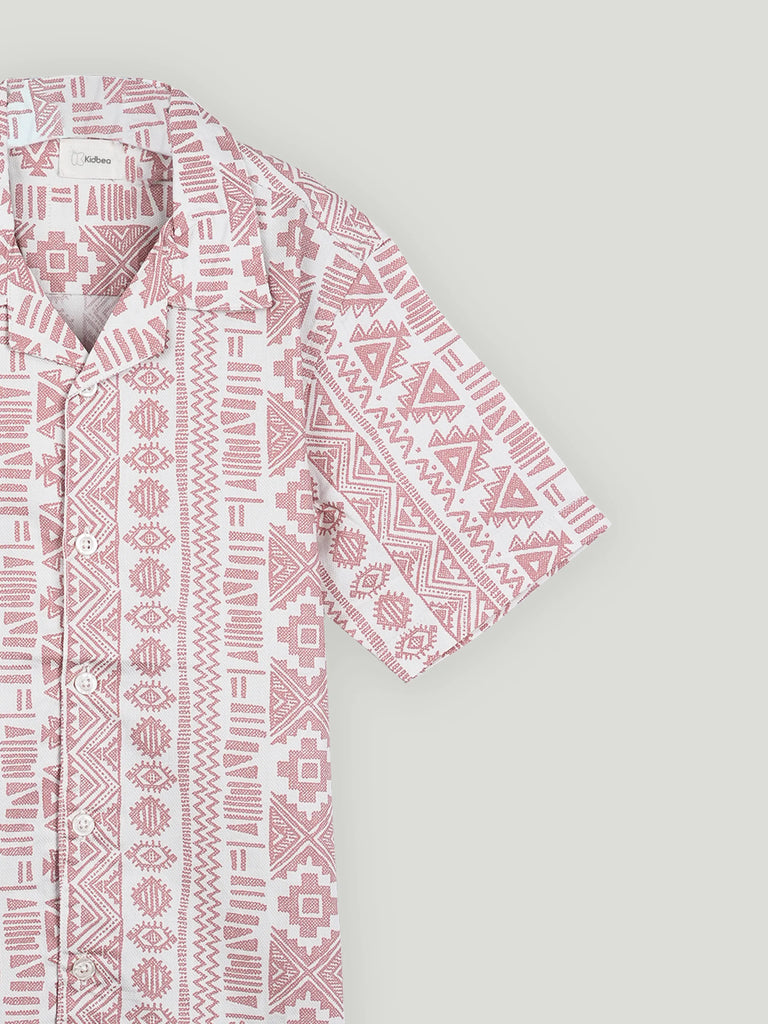 Boy Ethnic Print Half Sleeve Shirt | 100% Organic Cotton