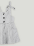 Baby Girl Grey Knot Strap Frock | 100% Organic Cotton