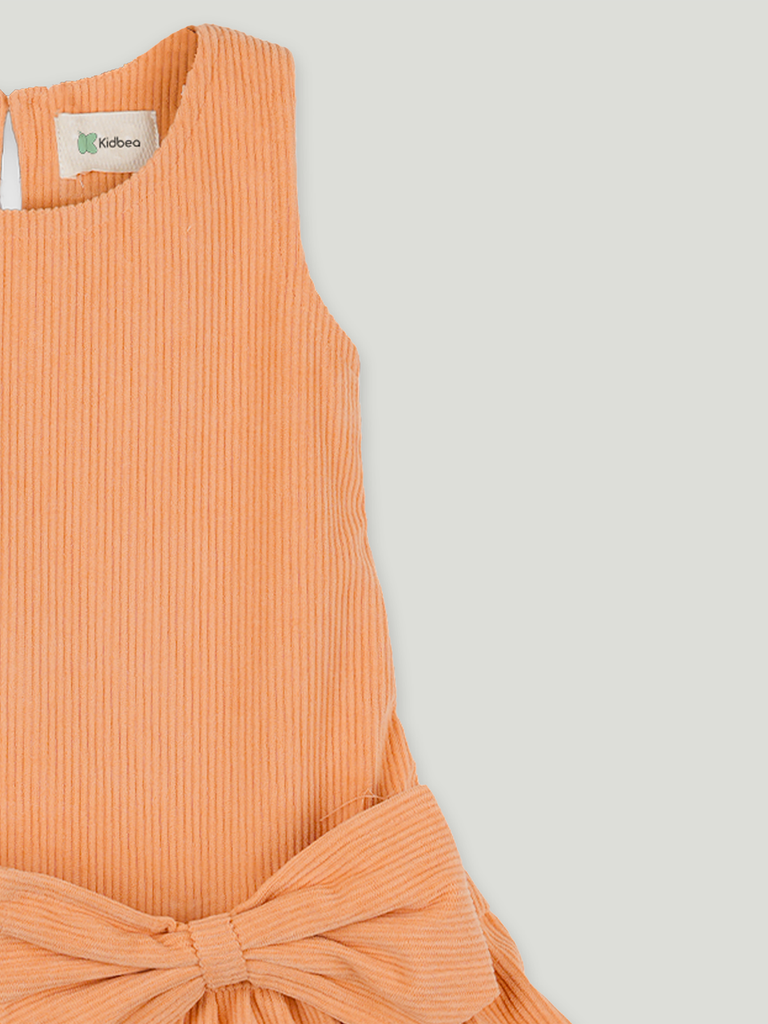 Baby Girl Sleeveless Frock with Bow Detail