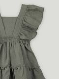 Baby Girl Green Cotton Frock with Ruffle Details