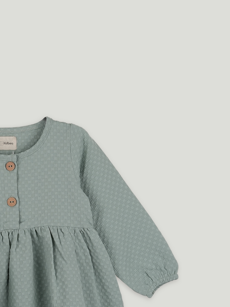Baby Girl Full Sleeves Puff Sleeve Frock | 100% Organic Cotton