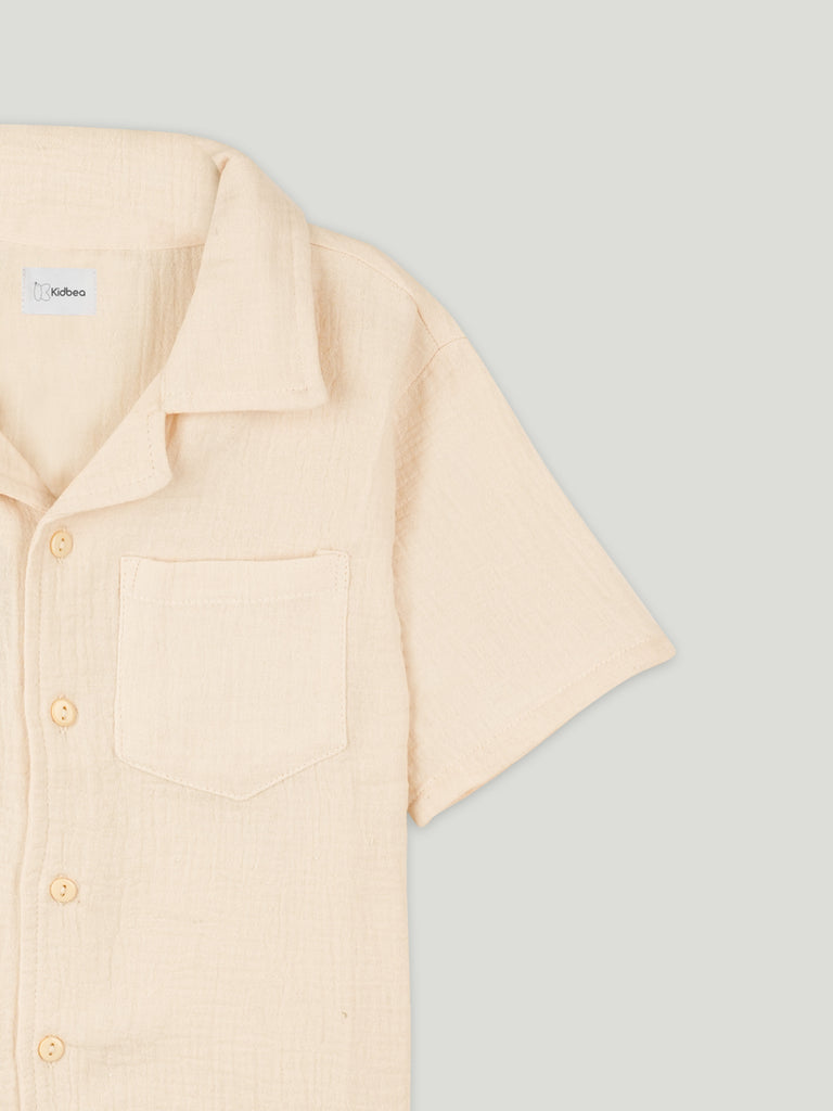 Light Organic cotton Shirt & Pant Off-White Co-ord Set