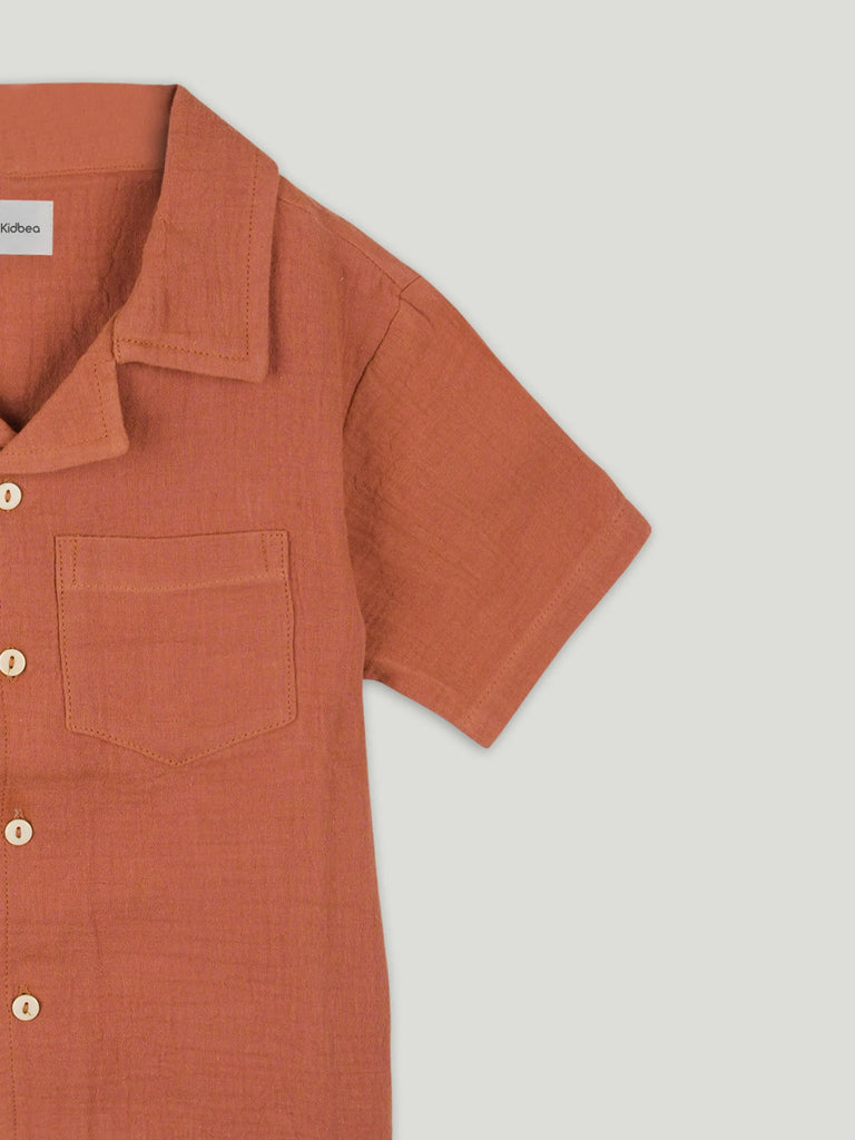 Light  Organic cotton  Shirt & Pant Rust Co-ord Set