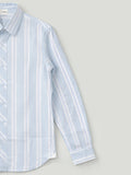 Boys Blue Striped Full Sleeve Shirt | 100% Organic Cotton