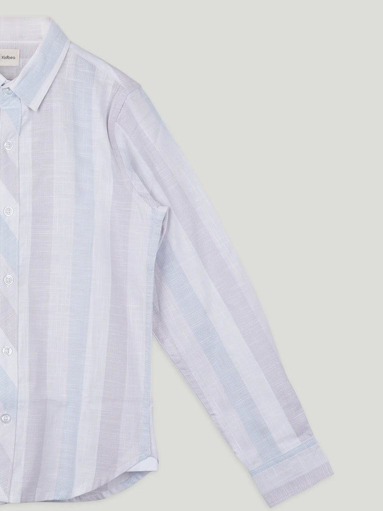 Boy Multicolour Striped Shirt | 100% Organic Cotton