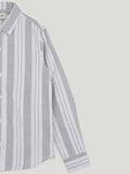 Boy Grey Striped Full Sleeve Shirt | 100% Organic Cotton