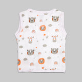 Kidbea Muslin Cotton Jhablas Pack of 2 | Tiger & Cute Chick | Assorted | Tiger & Space Print | Assorted | Print May Vary