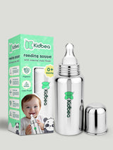 Stainless Steel Infant Baby Feeding Bottle & Nipple (250 ML)
