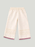 Girls Cream Ethnic Kurta Palazzo Set with Dupatta | Festive