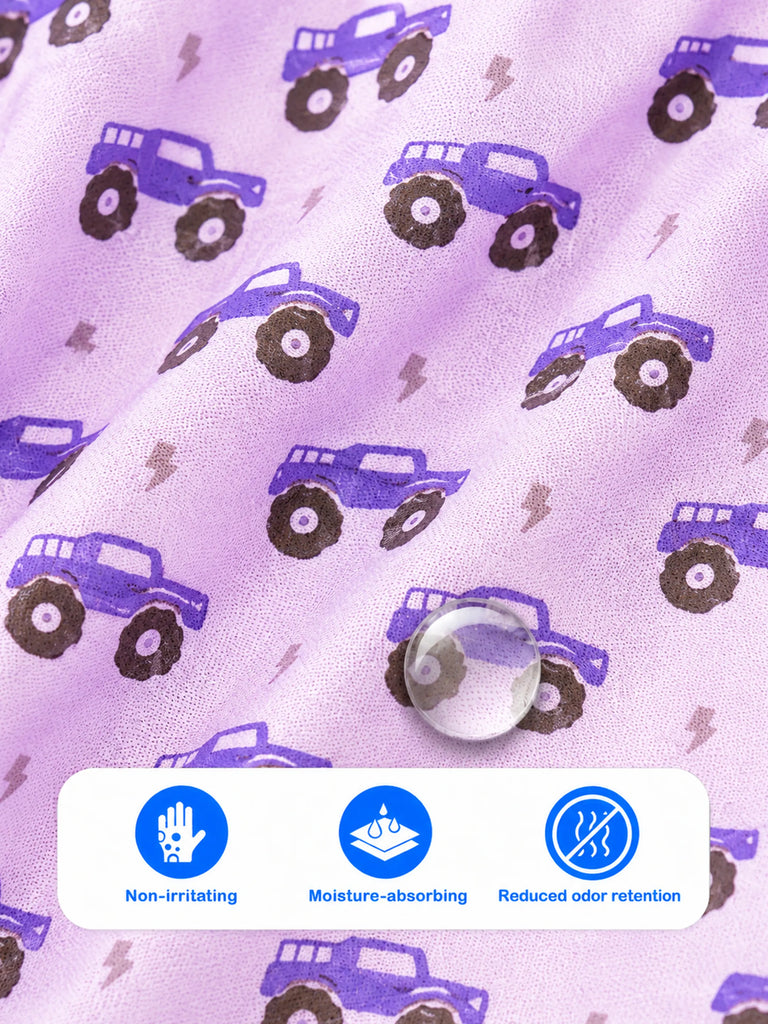 BambooTEC™ Bamboo Muslin Baby Jhabla – Monster Truck Print