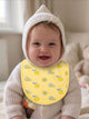 Organic Cotton Baby Bib – Soft Breathable Yellow Lemon Print Feeding & Drool Bib