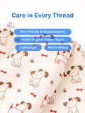 Organic Cotton Baby Bib – Soft Breathable Dog Print, Feeding & Drool Bib