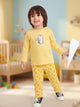 Organic Cotton Unisex Baby Co-ord Set – Soft Breathable Yellow Flower  Print Full Sleeve T-shirt & Pyjama for Infants