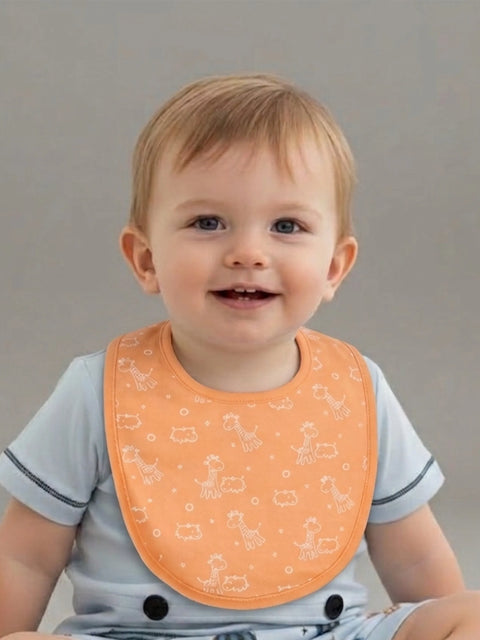 Organic Cotton Baby Bib – Soft Breathable Giraffe Print, Feeding & Drool Bib