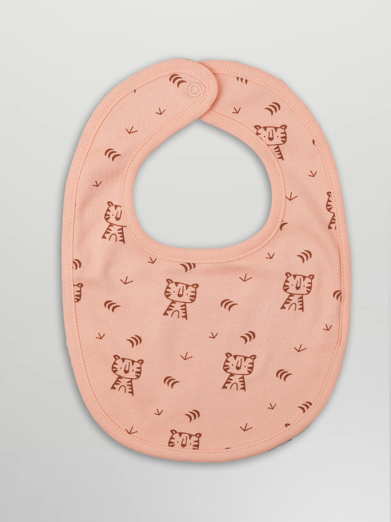 Organic Cotton Baby Bib – Soft Breathable Tiger Print, Feeding & Drool Bib