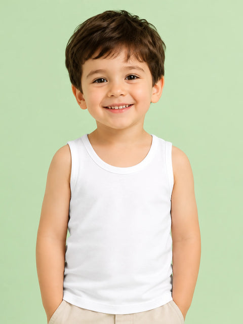 BambooTEC™ Boys Bamboo Fabric White Solid Vest