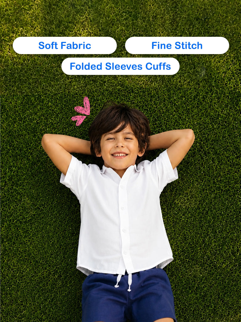 Boys Linen Cotton White Shirt