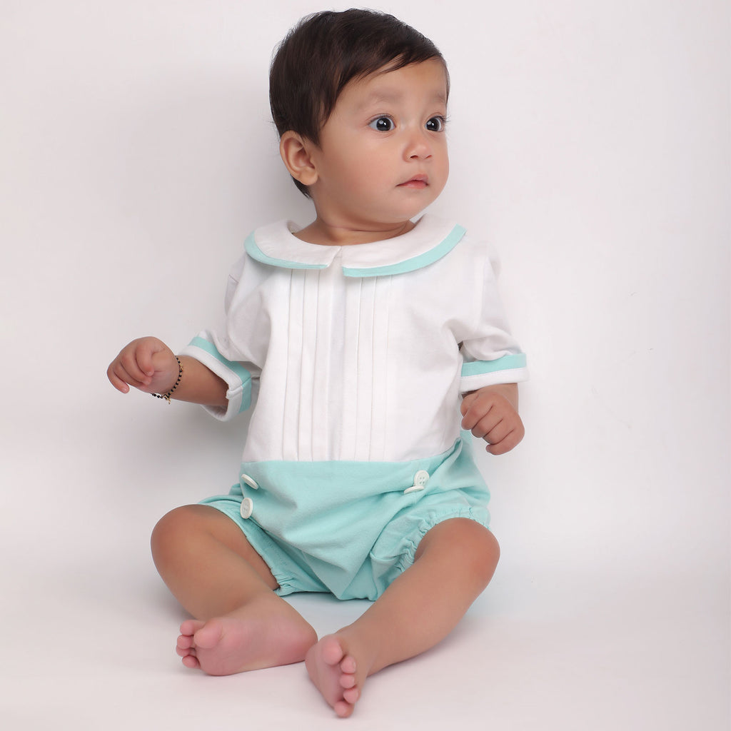 Kidbea Organic Cotton Fabric romper for Baby Boys | Color Block Romper