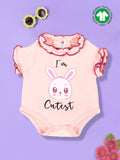 Bamboo Soft Fabric Onesie For Baby Girl | Pink Bunny