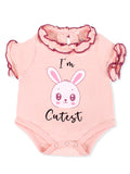 Bamboo Soft Fabric Onesie For Baby Girl | Pink Bunny