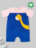 Kidbea Bamboo Soft Fabric Romper For Baby Boys | Color Block Giraffe