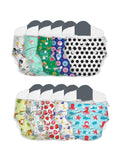 Pack OF 10 | Premium Adjustable Baby Cloth Diapers For 5Kg-17Kg | 03 months to 3 years | Assorted