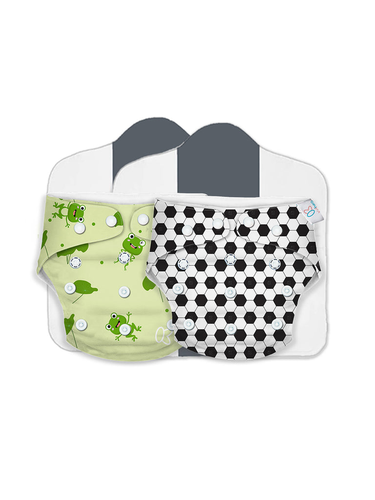 Pack OF 2 | Premium Adjustable Baby Cloth Diaper For 5Kg-17Kg | 03 months to 3 years