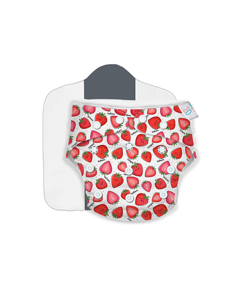 Premium Adjustable Baby Cloth Diaper For 5Kg-17Kg | 03months to 3years |  Pink Strawberry Print