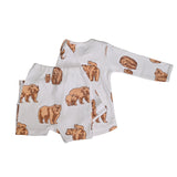 Kidbea Organic Cotton Bear Printed T-Shirt with Pyjama set